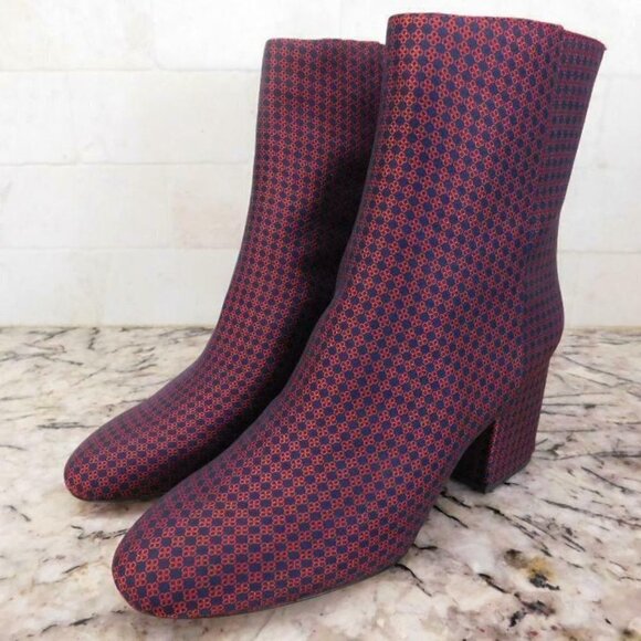 ! J.Crew $178 Sadie Ankle Boots Silk Tie k0071 - Picture 1 of 3